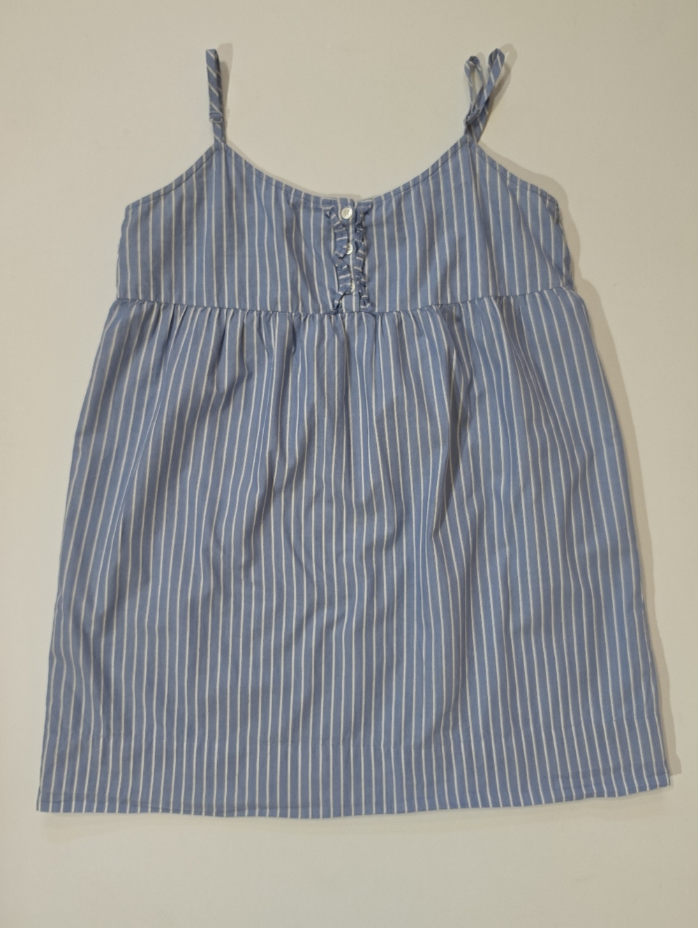 J. Crew Mini Dress Womens Size Small Blue White Nautical Stripe Ruffle Button